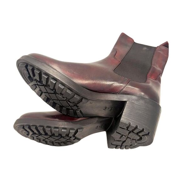 EMANUELE CRASTO Italy Leather Chelsea Boots, women’s shoes sz 10, 41 EU New wine - Picture 8 of 16